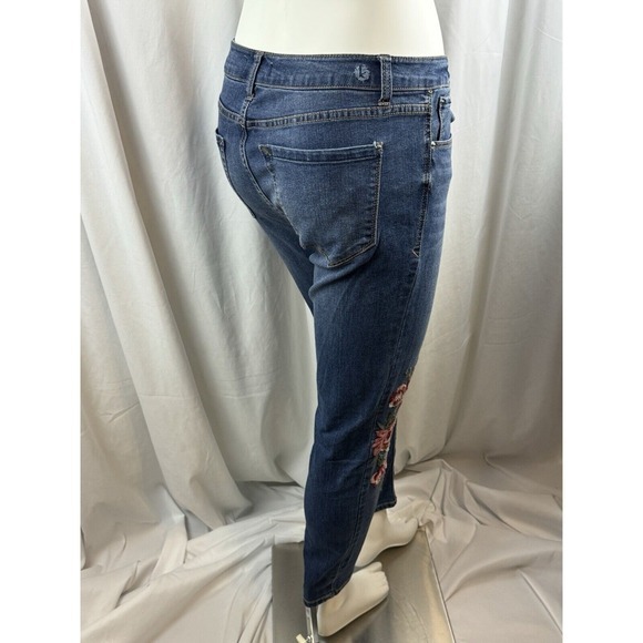 Kensie Jeans‎ Blue Denim Embroidered Floral Skinny Fit 10/30 Streetwear 67-39 - Picture 12 of 14
